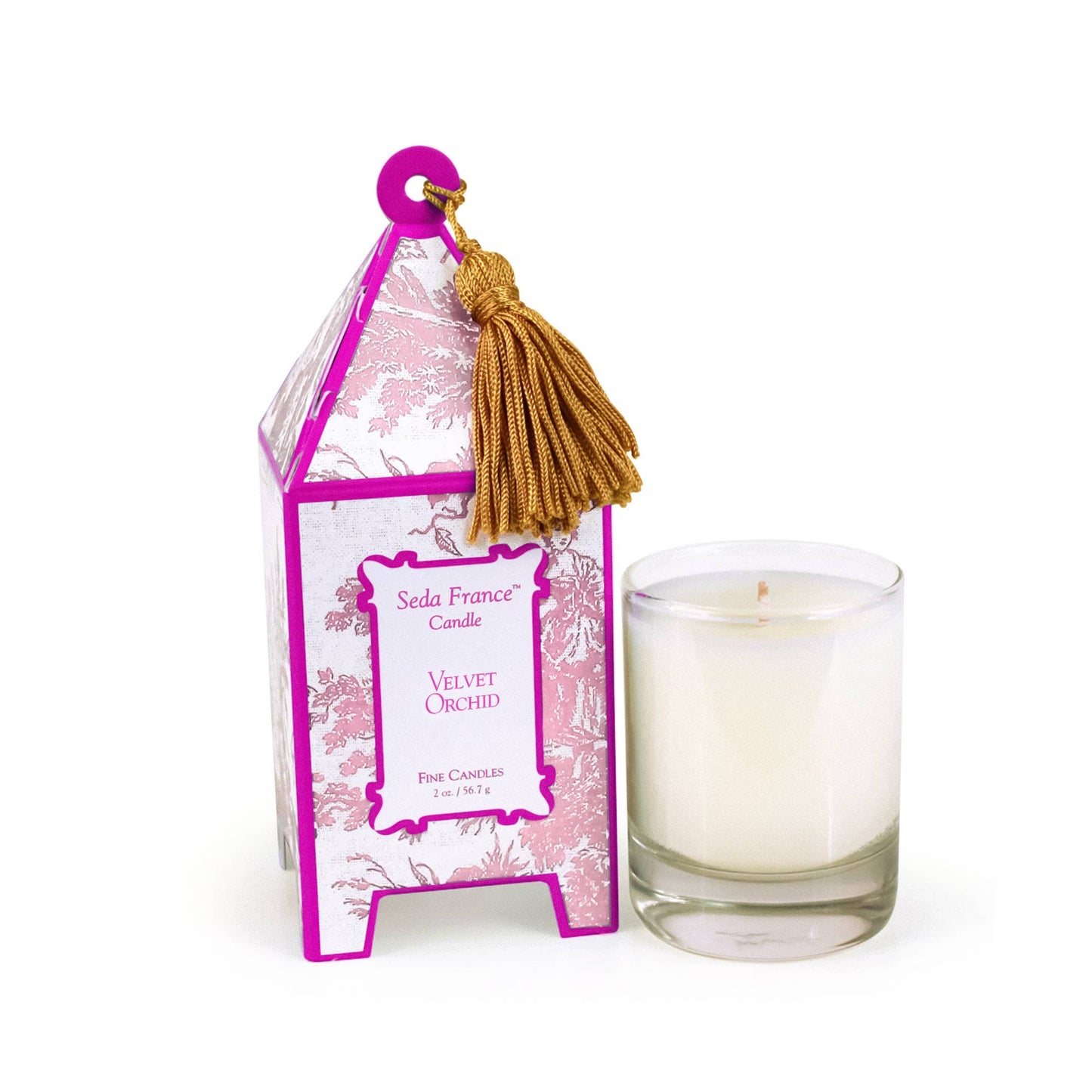 Velvet Orchid Toile Mini Pagoda Candle