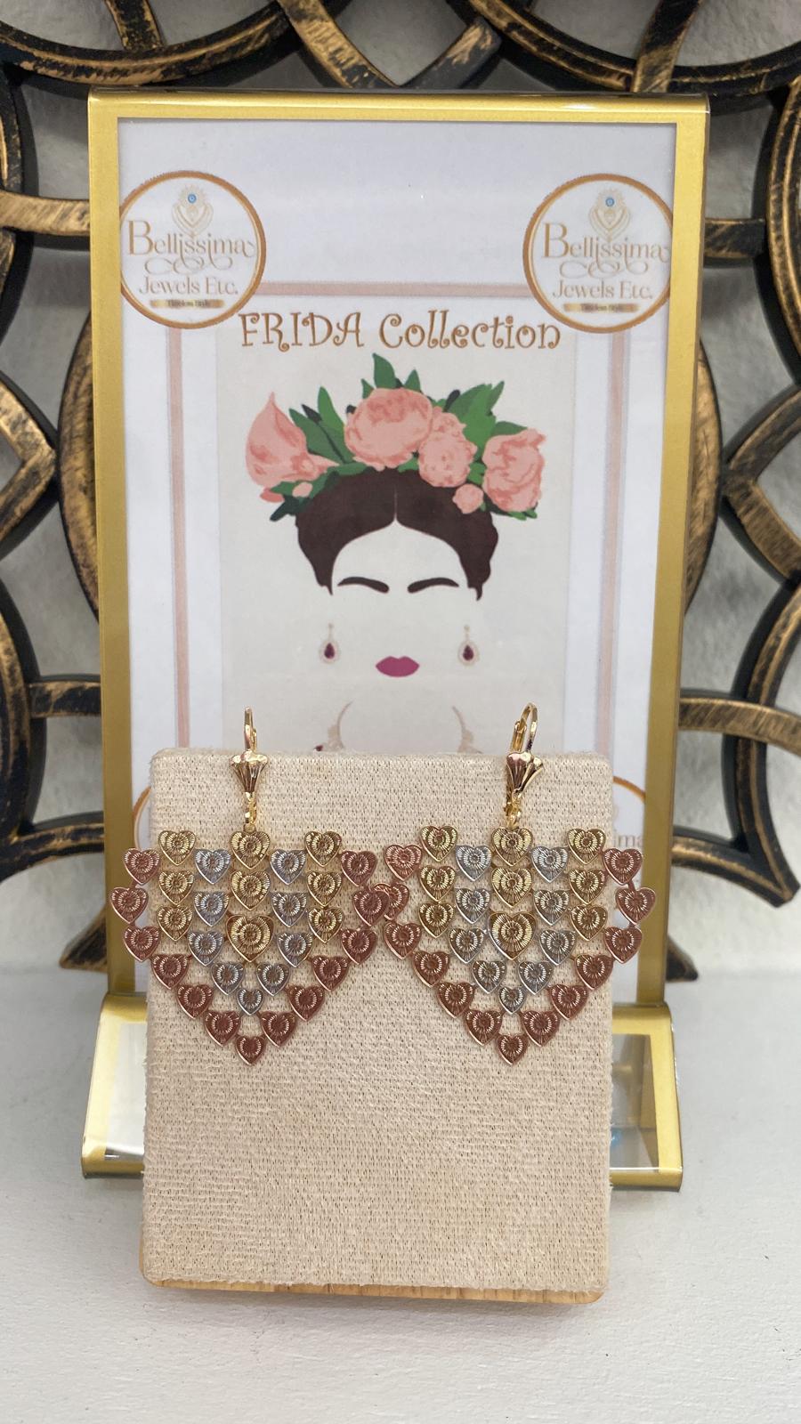 Laminated Gold Artisan Heart Earrings (14K)