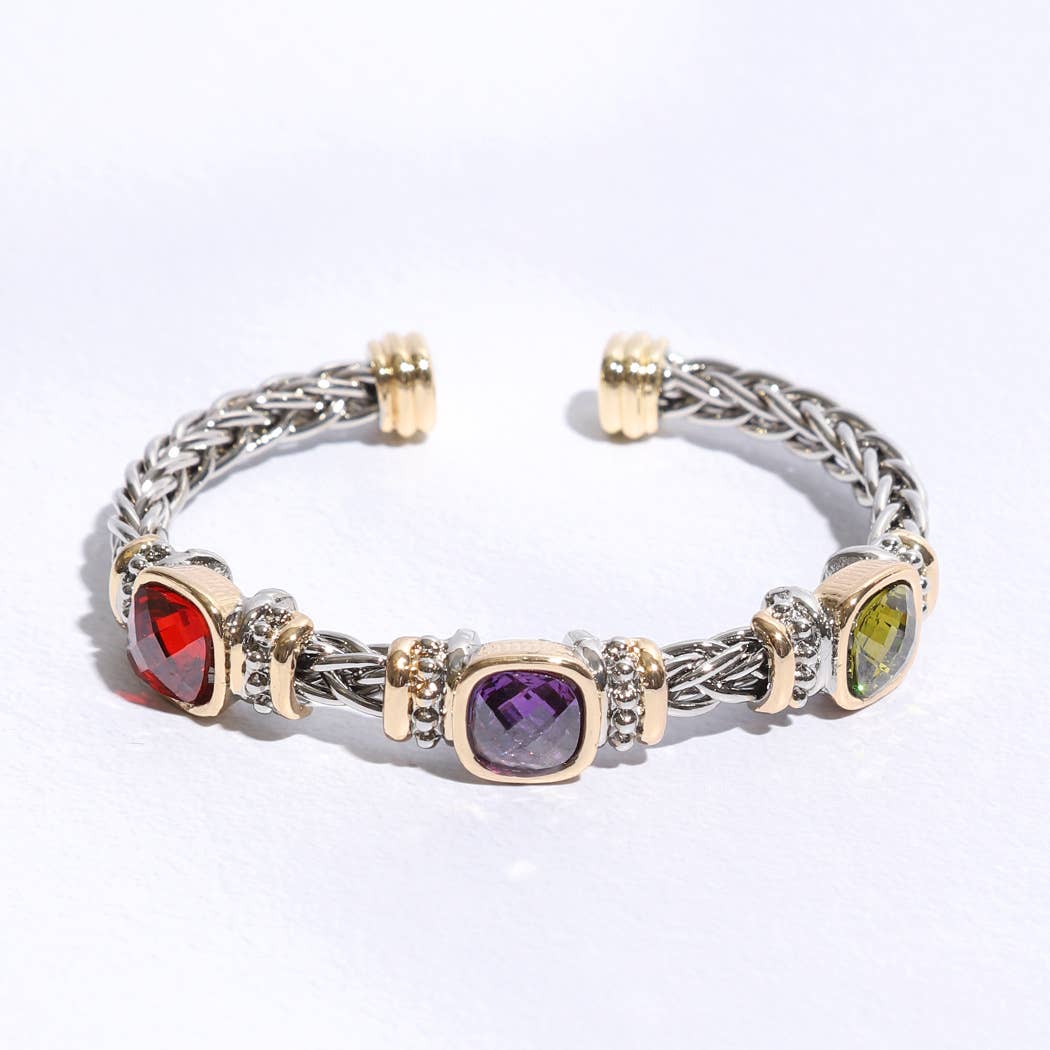 Multi-colored Two-tone Bangle/Bracelet 5MM