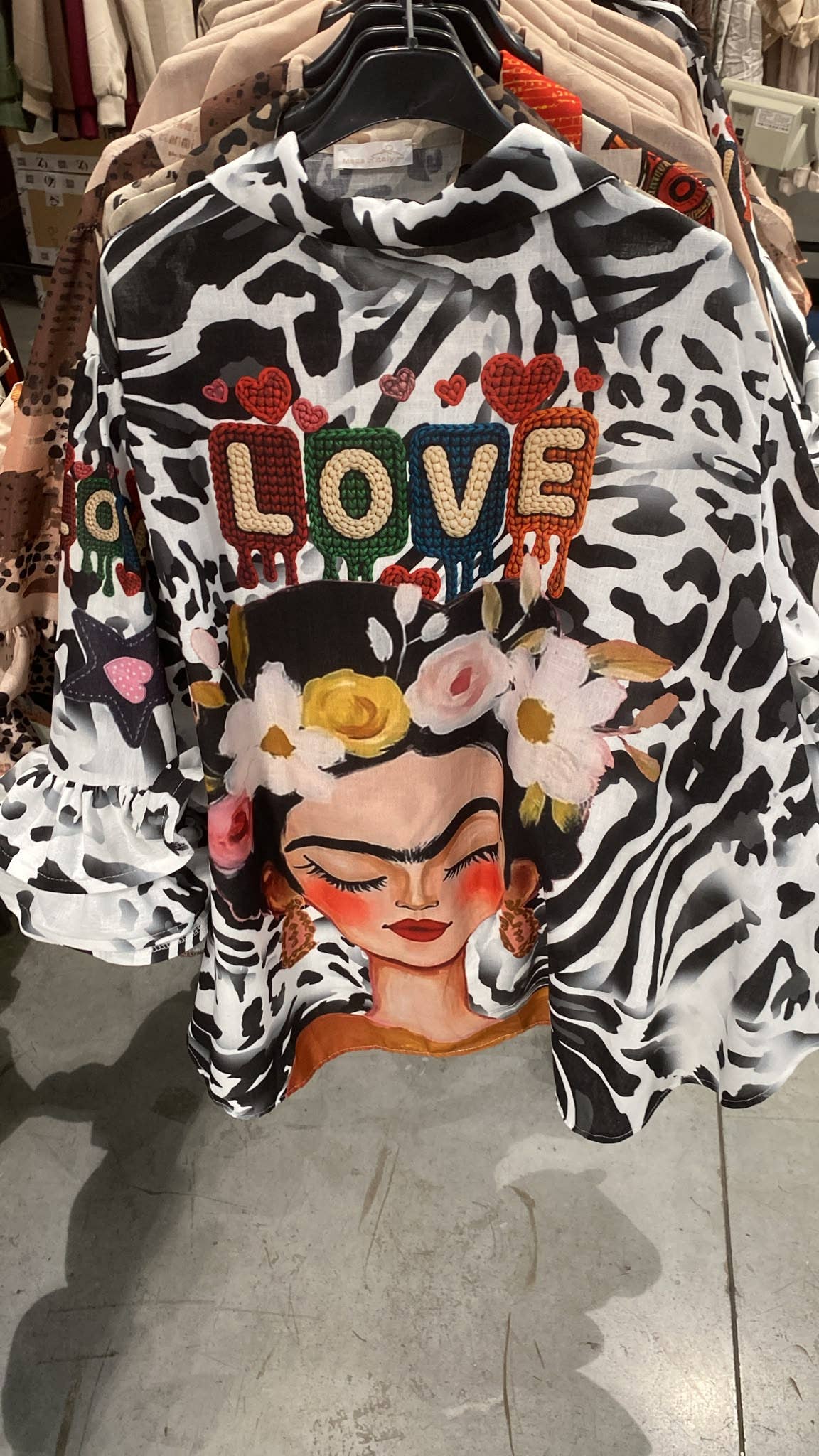 Frida, Love and Stars in Zebra Black & White print