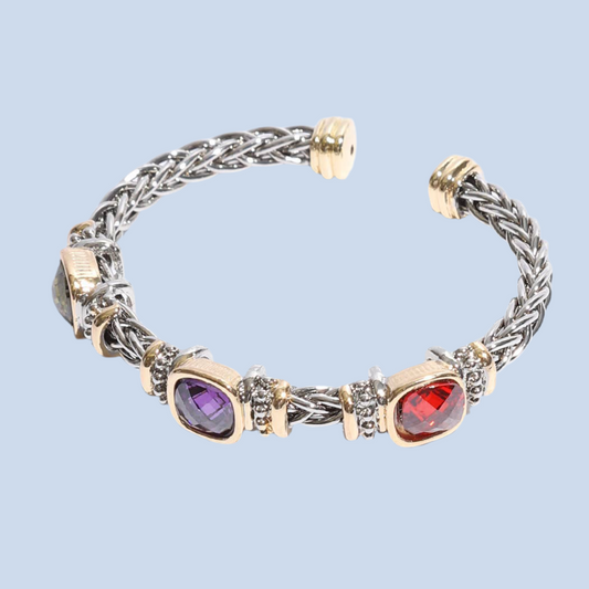 Multi-colored Two-tone Bangle/Bracelet 5MM