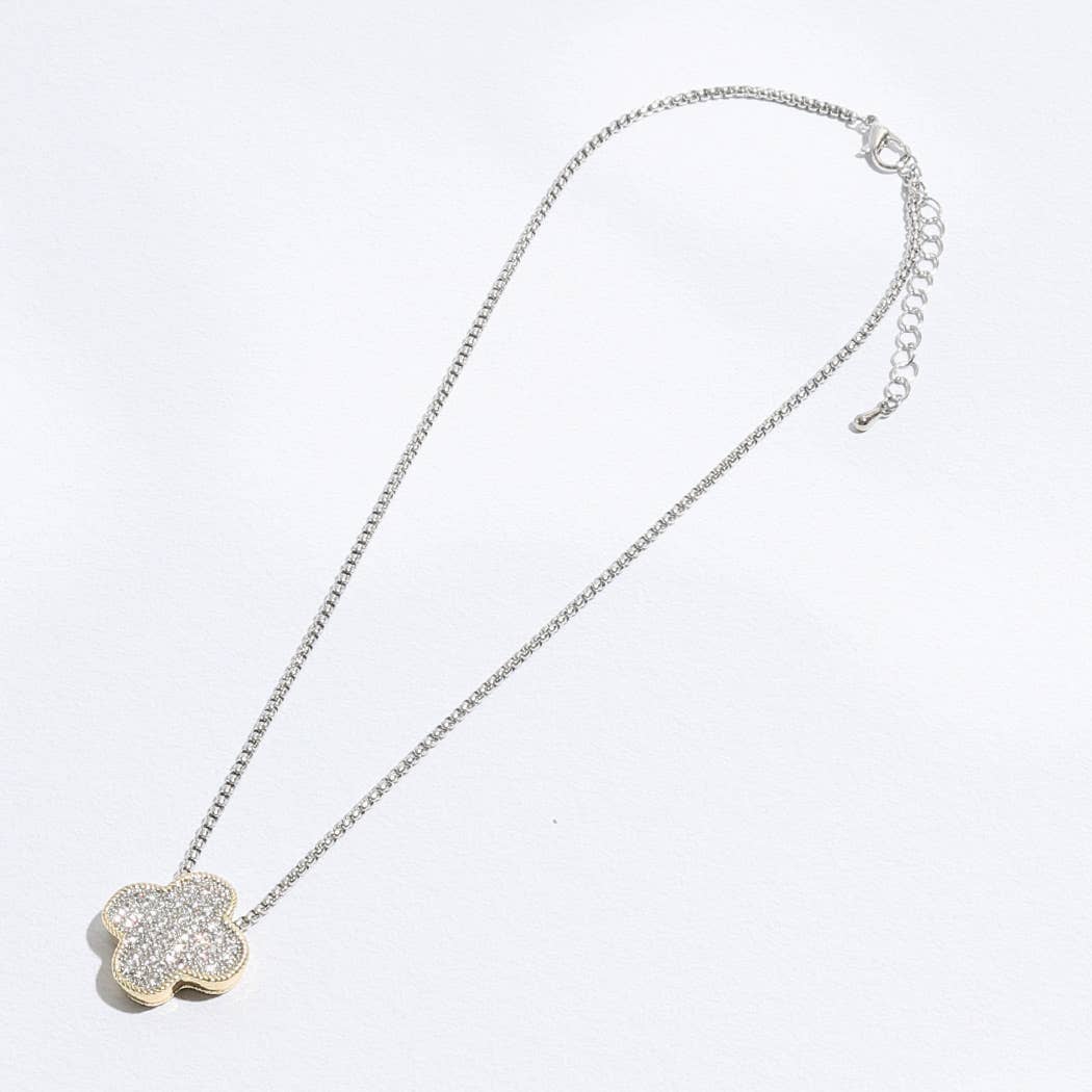 Two-Tone Clover Pendant Necklace