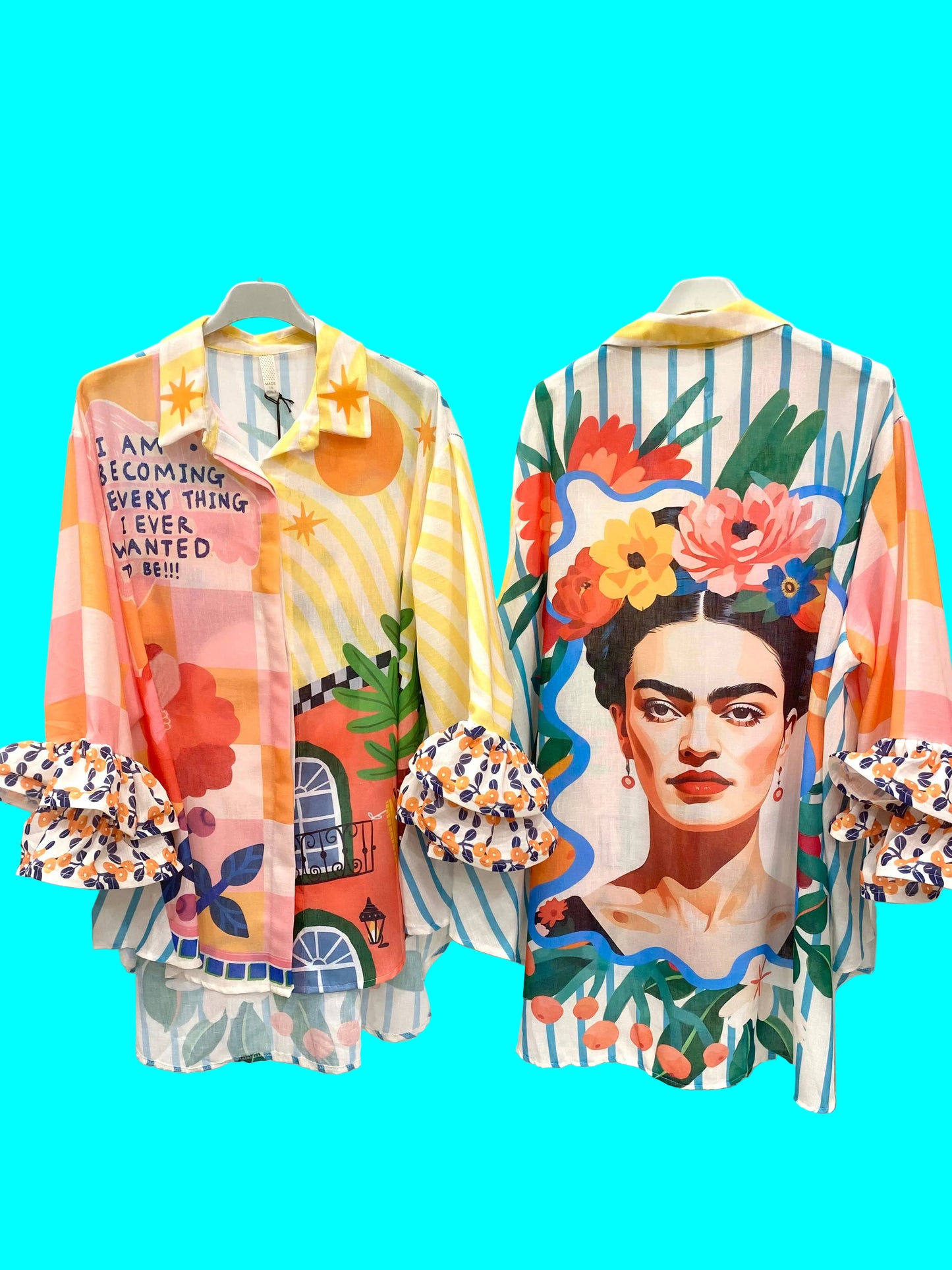“Becoming…Frida” Italian Puff Sleeve Blouse