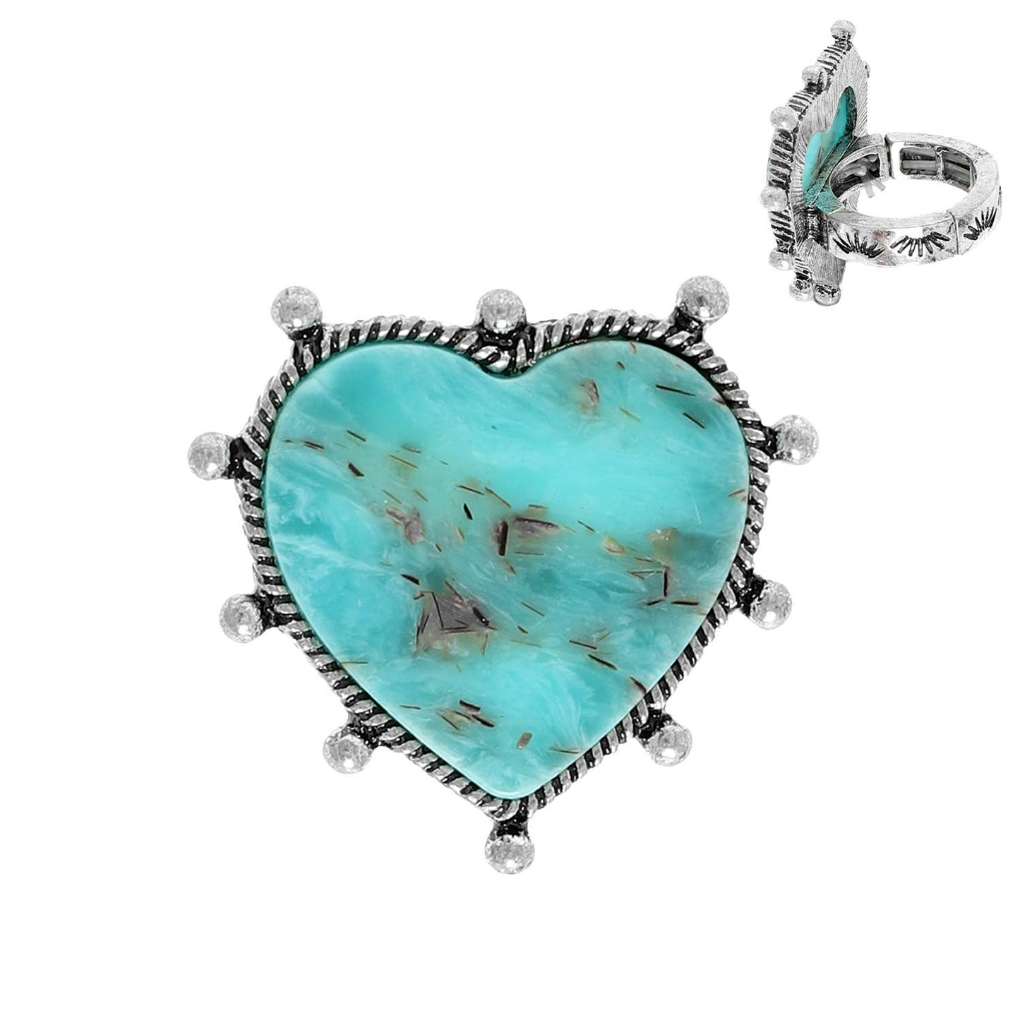 Western Navajo Turquoise Heart Ring