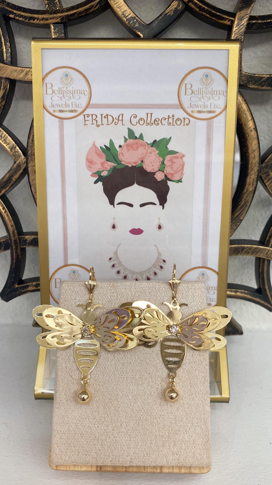 Laminated Gold Artisan Earrings Bumble Bee (14K)