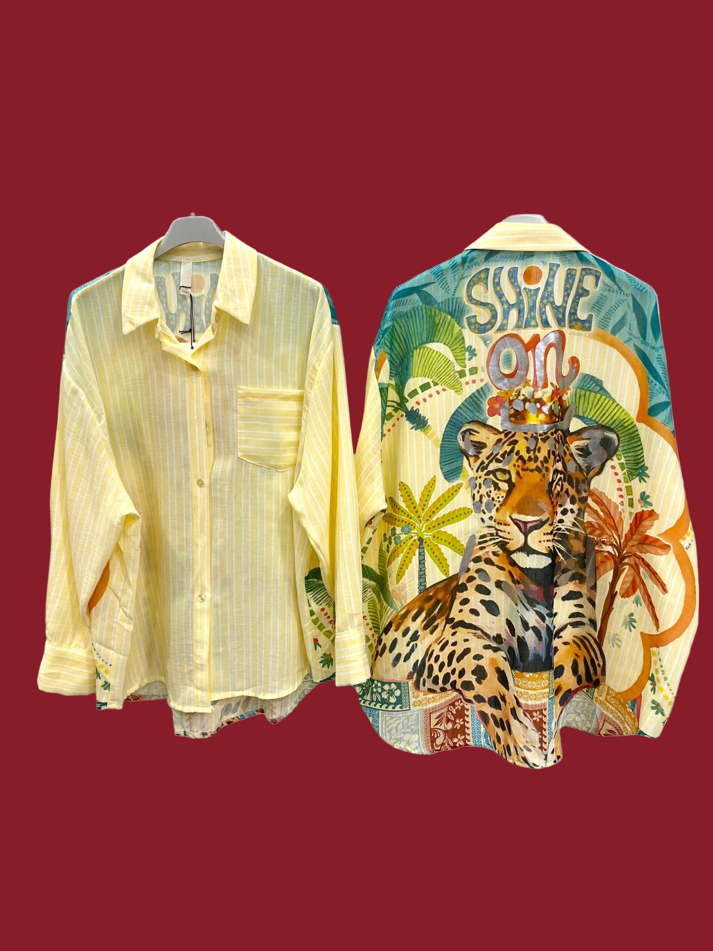 “SHINE ON” Italian Striped Printed blouse