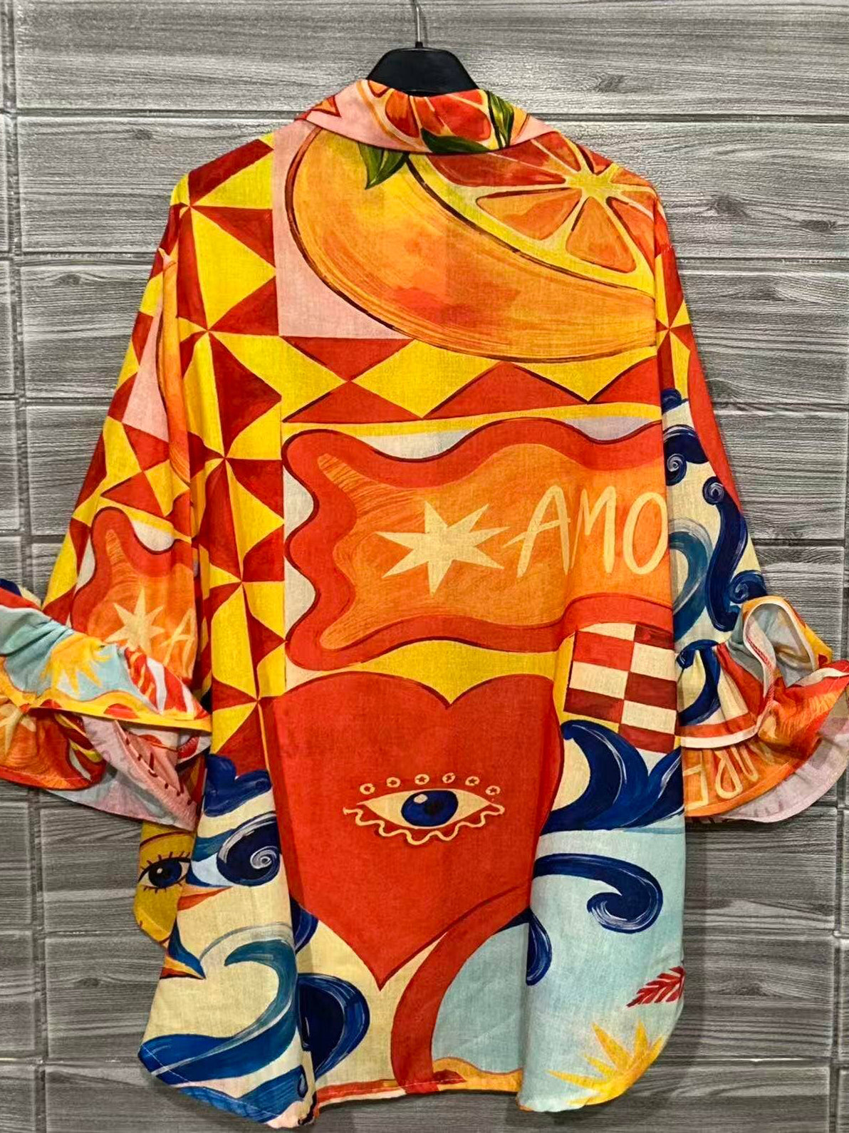 “Amore Pop” Ruffle Sleeves Italian Blouse