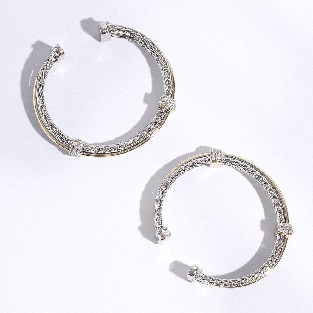 Layered Wheat Chain Cuff Bangle Style