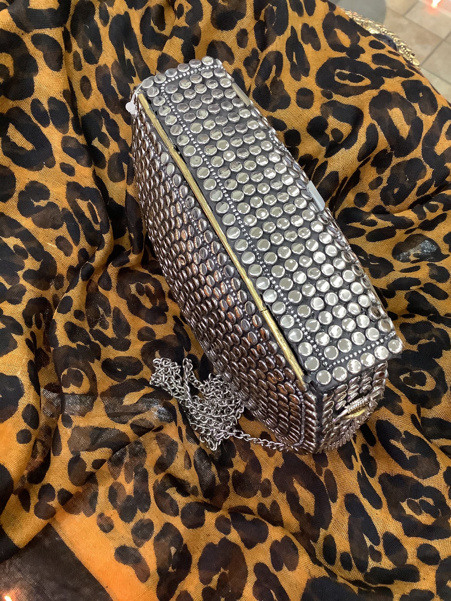 Bohemian Studded & Mother-of-Pearl Clutch/Handbag