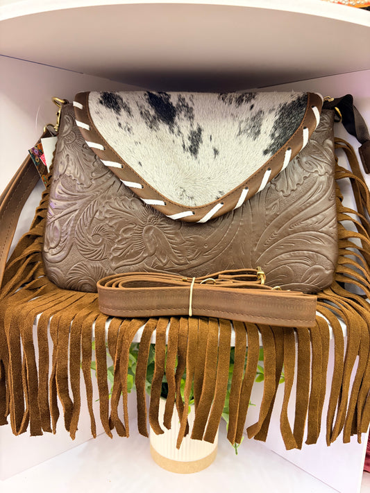 Western “Boho” Envelope Shape Clutch/Handbag (brown)