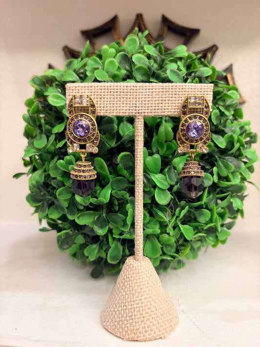 Purple-Golden Color Earrings