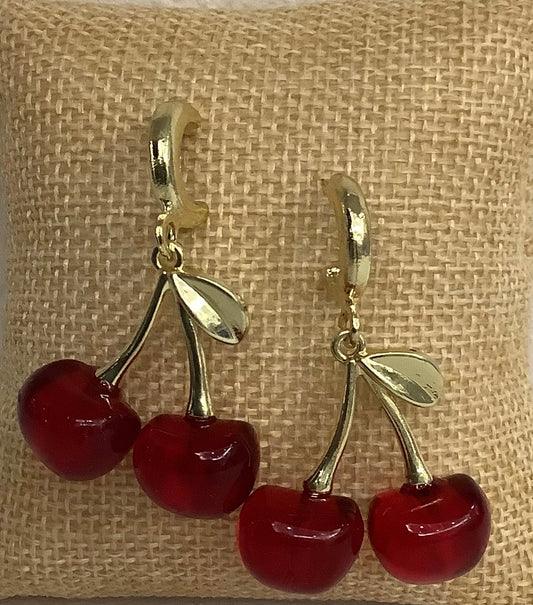 Cherry Gold Plated Earrings