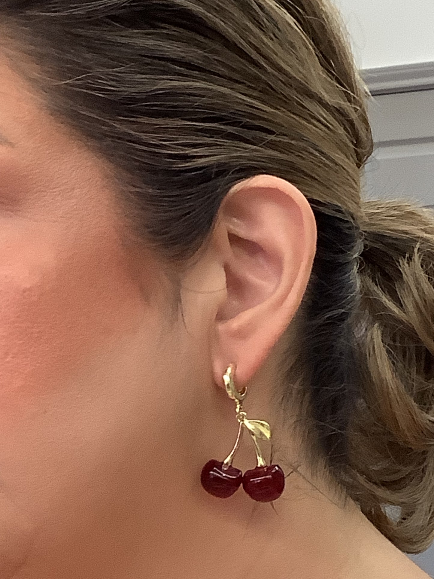 Cherry Gold Plated Earrings
