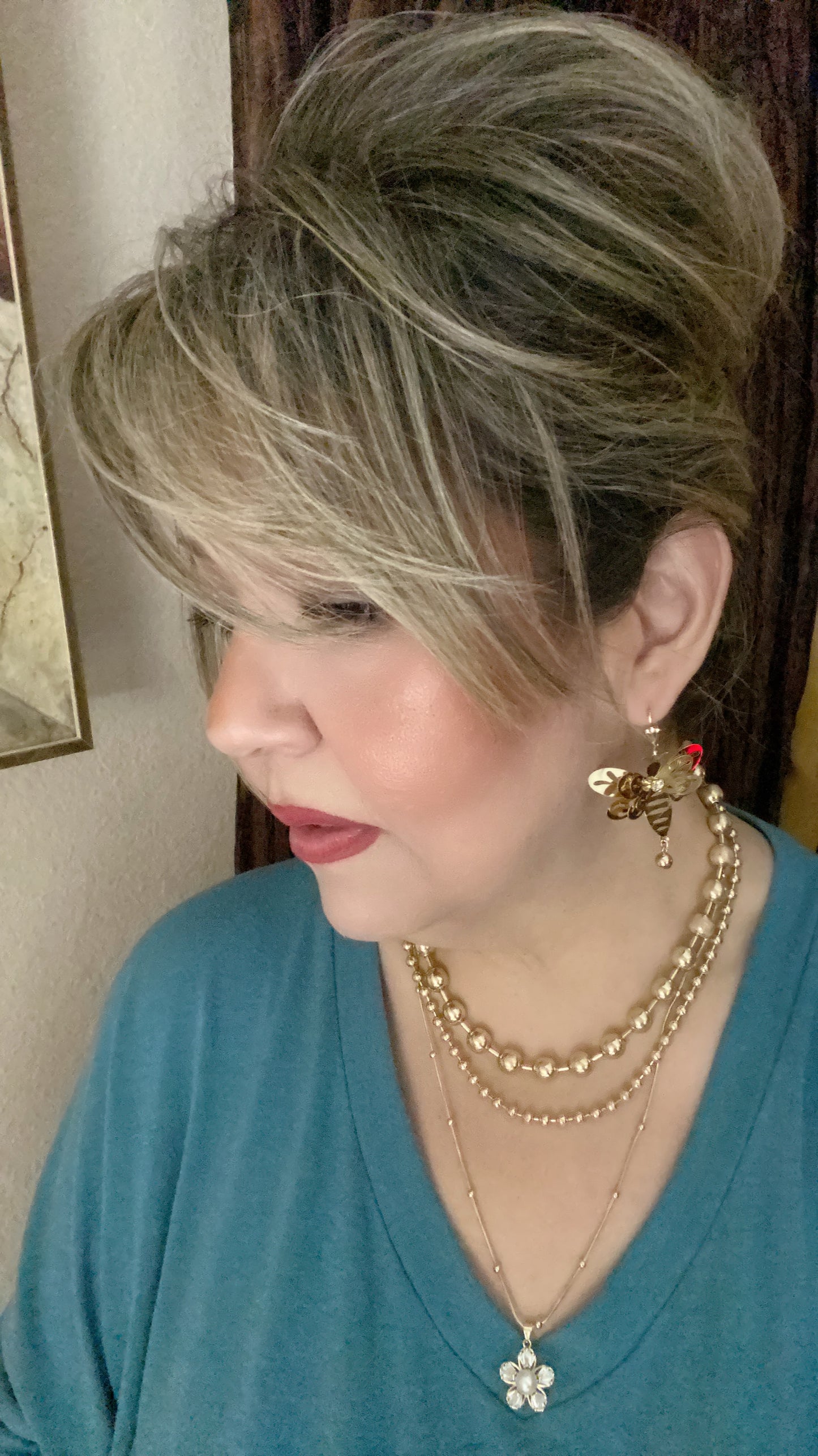 Laminated Gold Artisan Earrings Bumble Bee (14K)