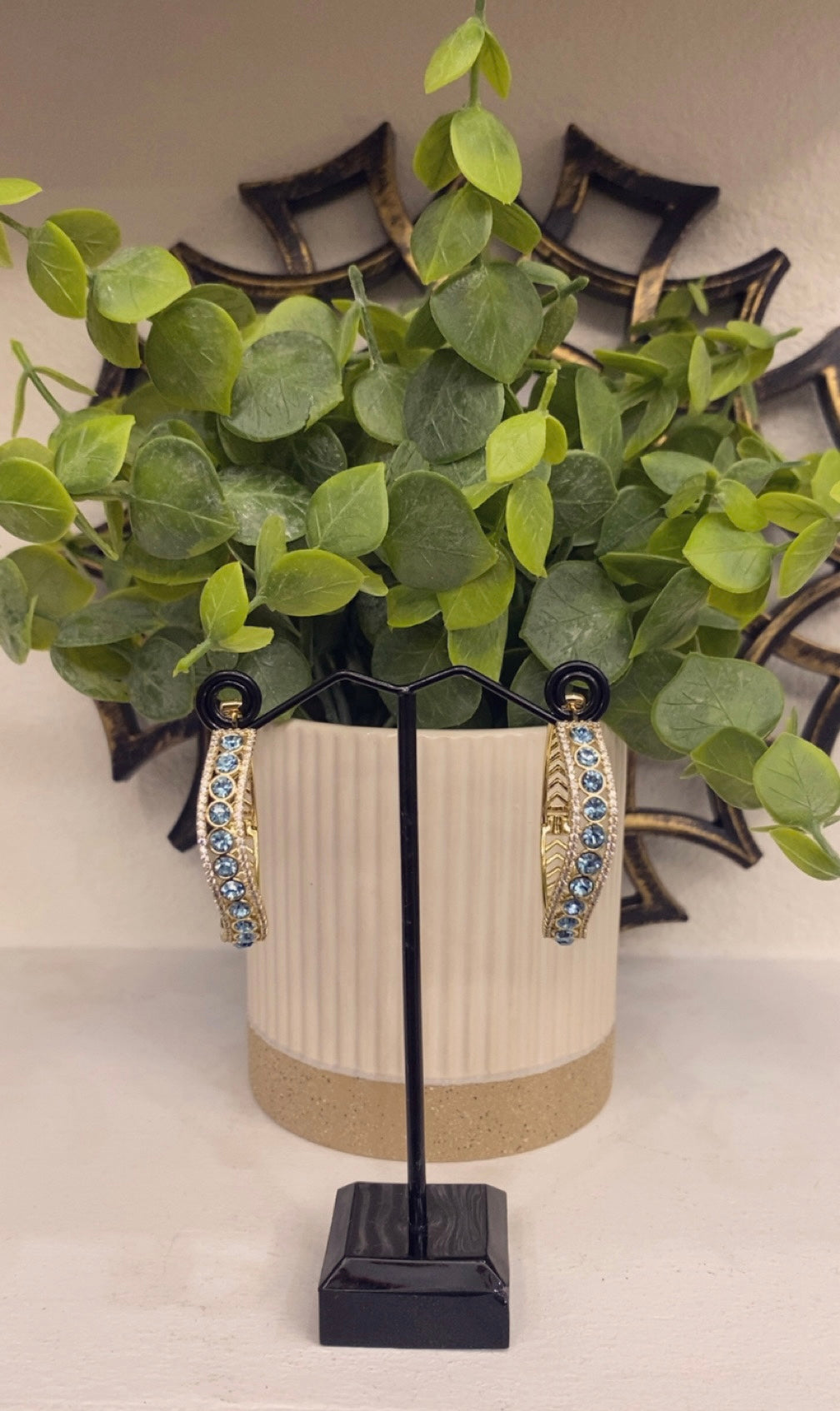 Gold laminated Earrings with Sparkle (14K)