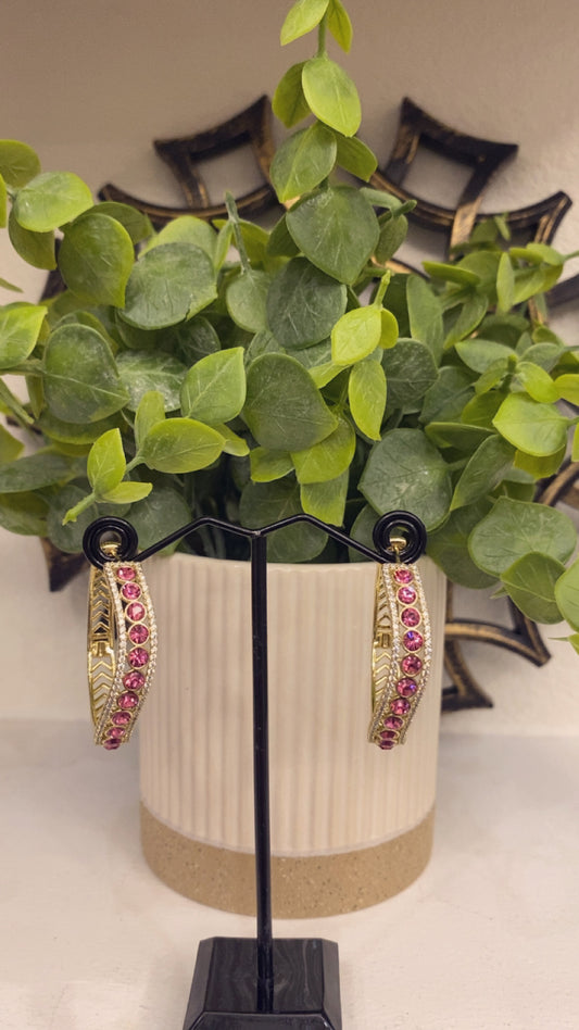 Gold laminated Earrings with Sparkle (14K)