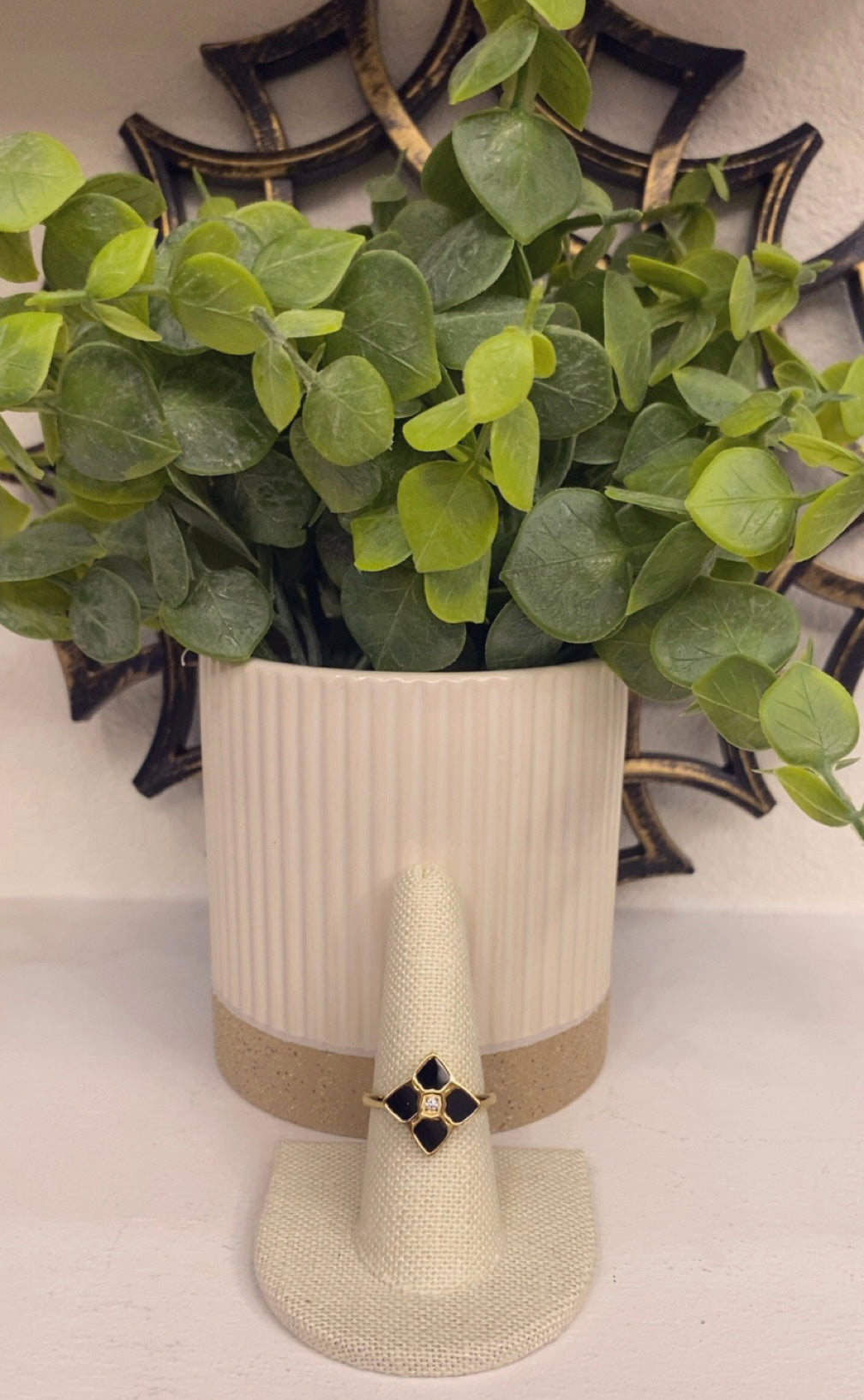 Gold laminated Clover Ring (14K)