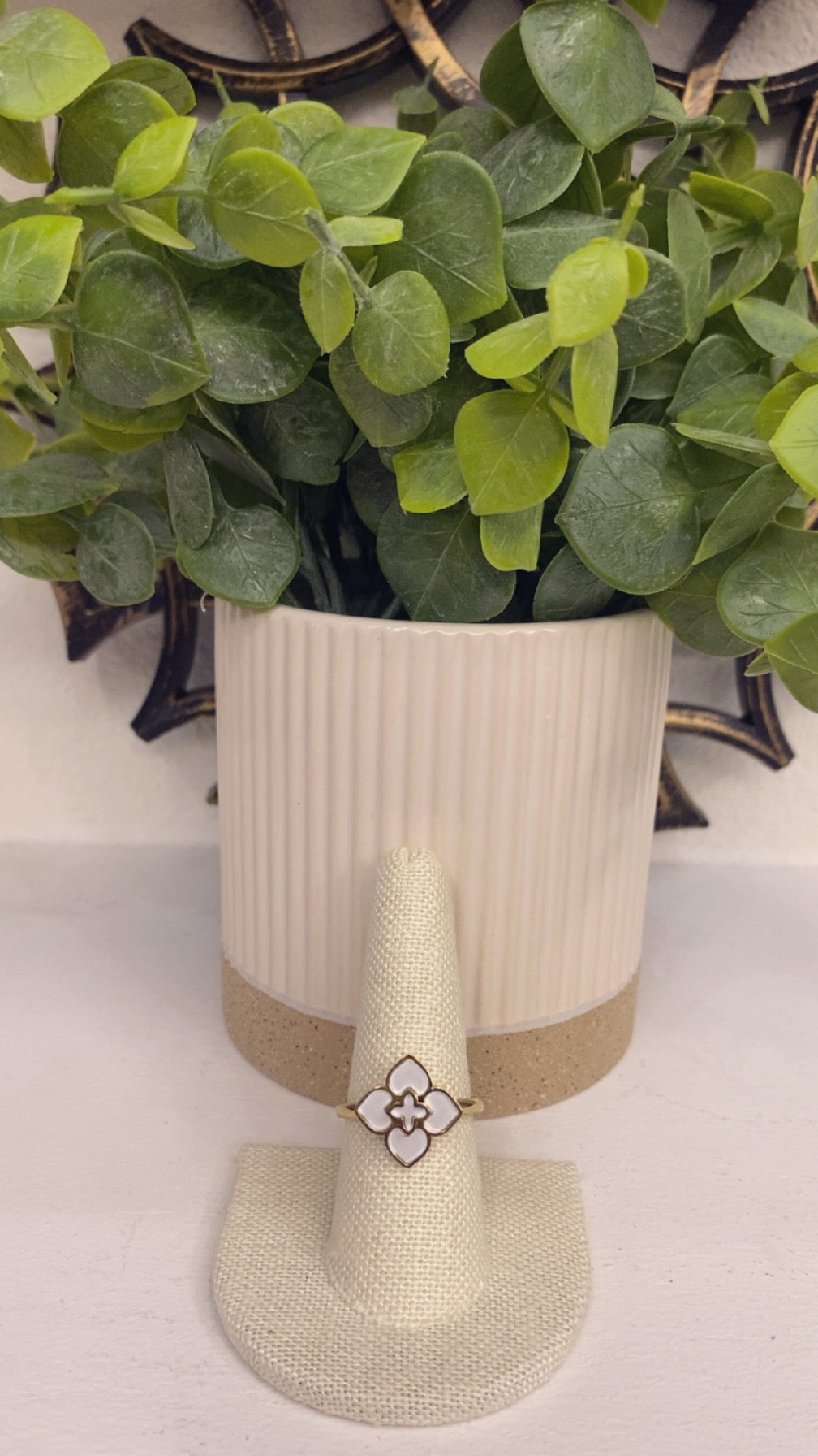 Gold laminated Clover Ring (14K)