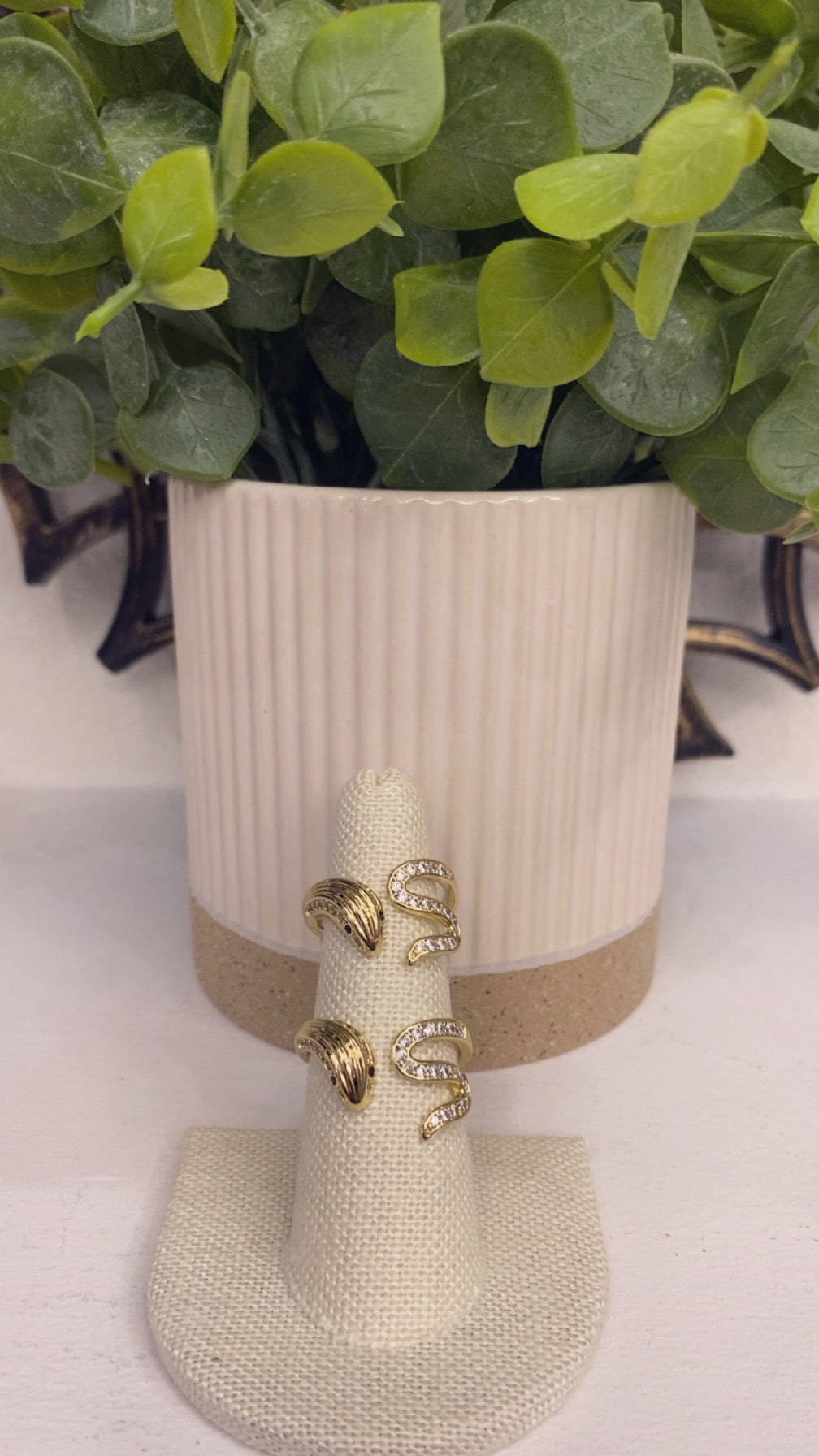 Gold laminated SNAKE Ring (14K)