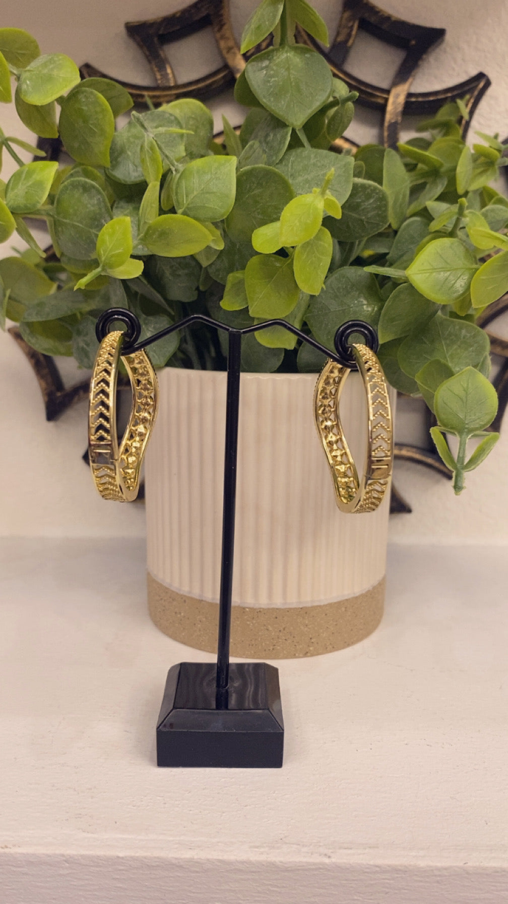 Gold laminated Earrings with Sparkle (14K)