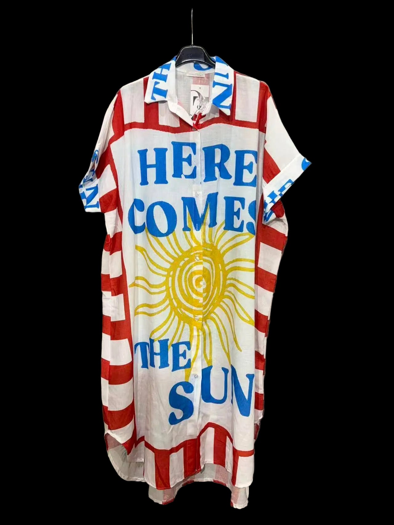 “HERE COMES THE Sun” Italian Long Shirt Dress