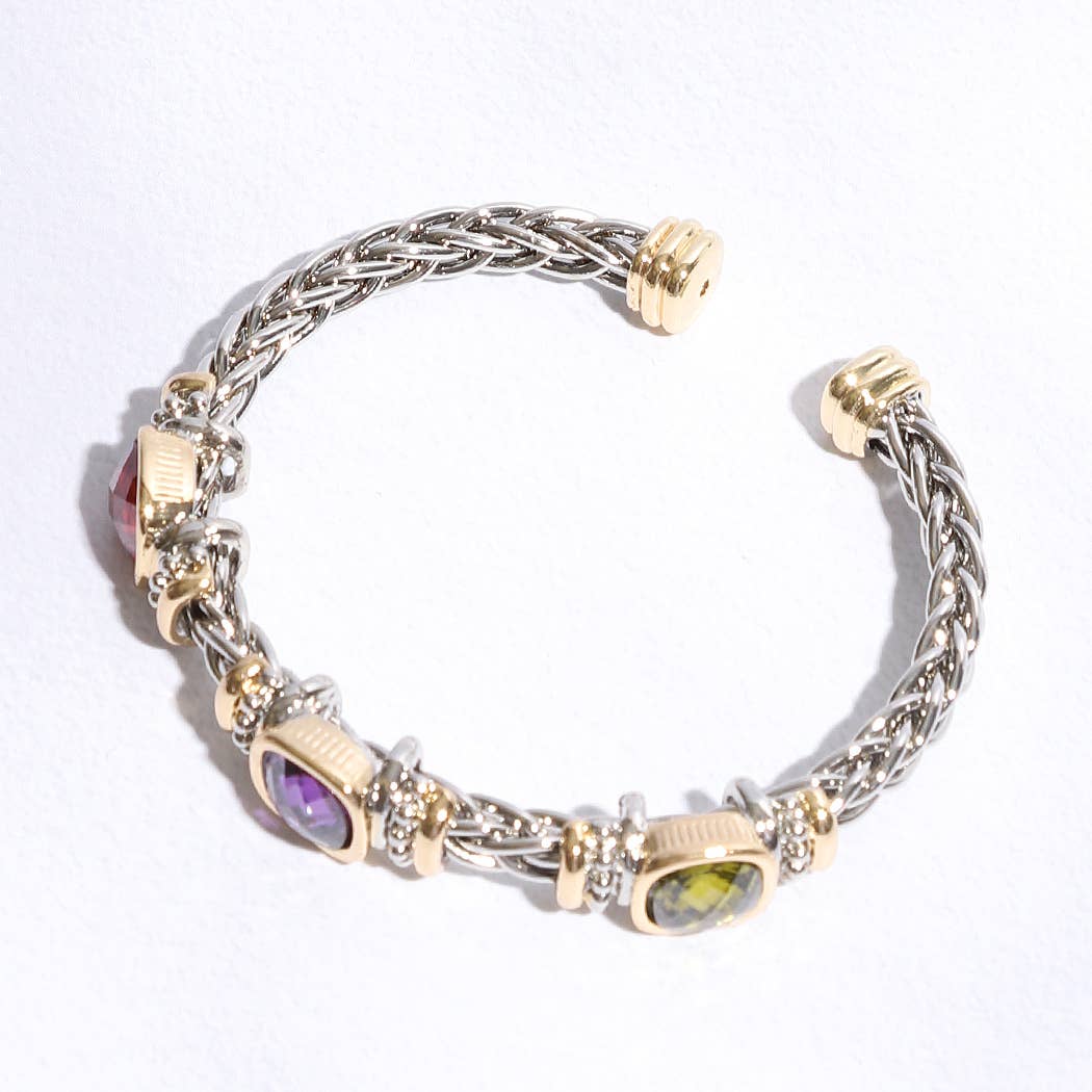 Multi-colored Two-tone Bangle/Bracelet 5MM