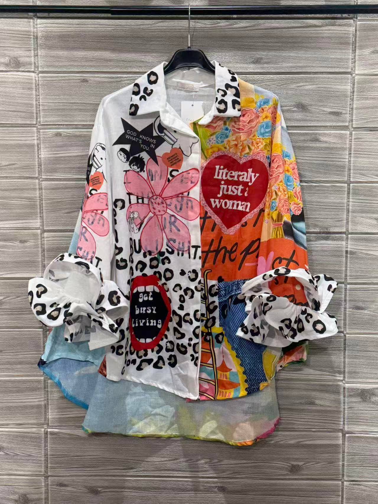 Literally, Just a Woman - Italian Printed Blouse