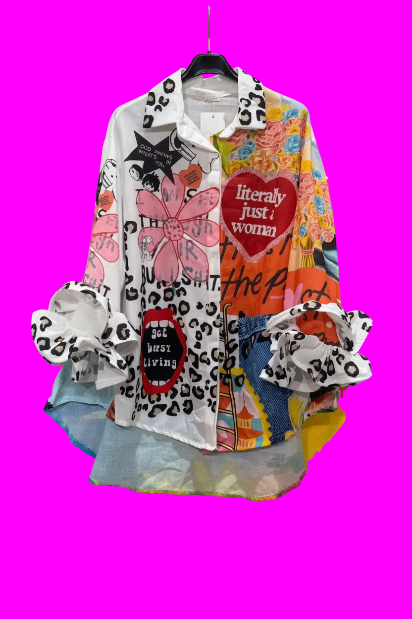 Literally, Just a Woman - Italian Printed Blouse