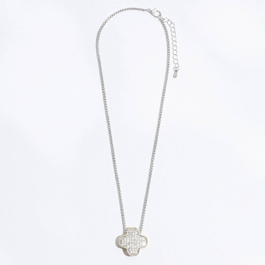 Two-Tone Clover Pendant Necklace