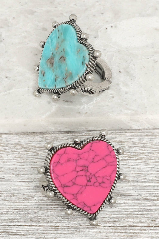 Western Navajo Turquoise Heart Ring