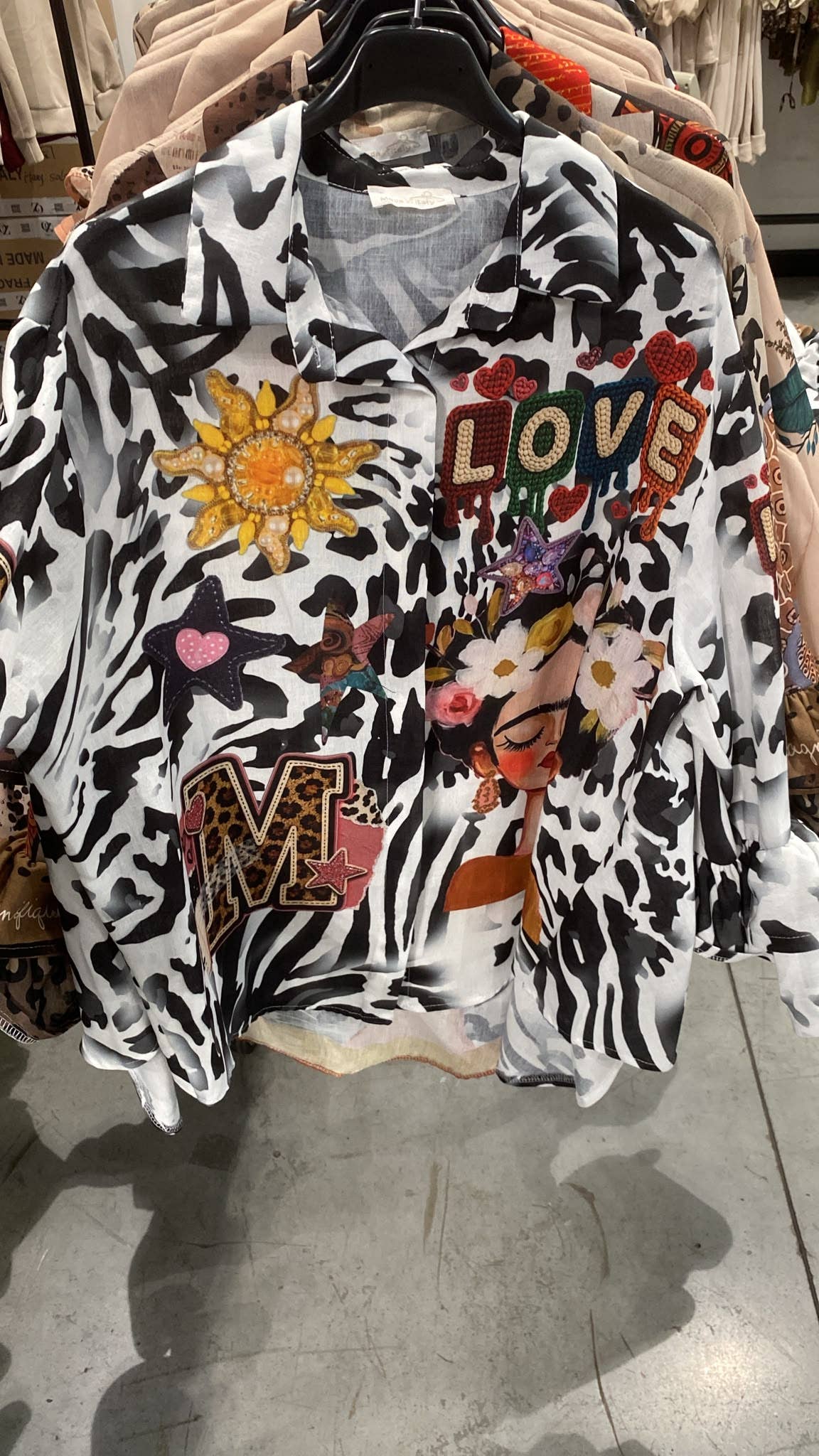 Frida, Love and Stars in Zebra Black & White print